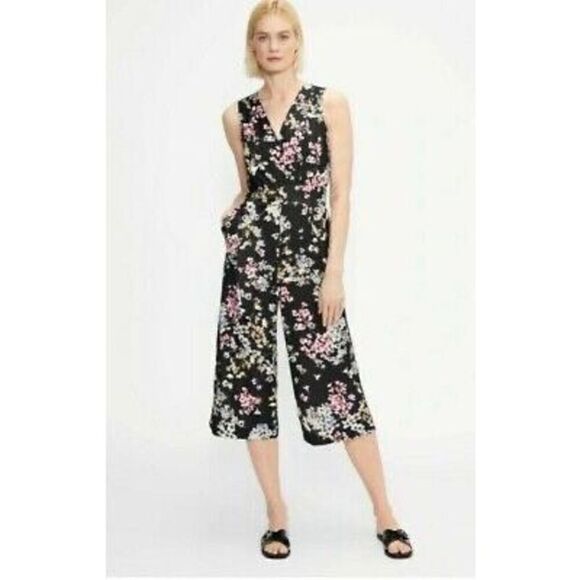 Ted Baker Women's Multicolor Floral V-Neck Islana Jasmine Jumpsuit Size 4 - Picture 1 of 8